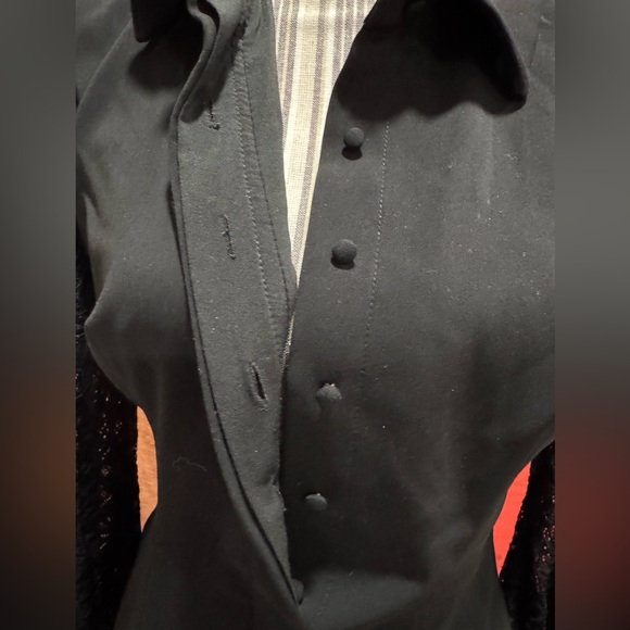 Badgley Mischka Black SHirt dress with lace long sleeves size 4 - Picture 7 of 9